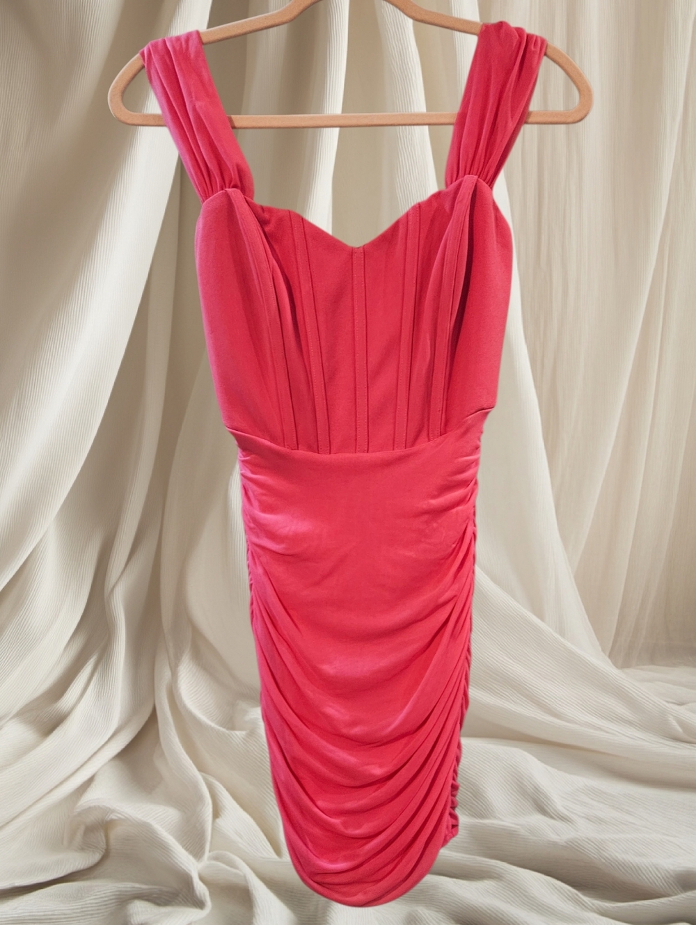 Privy Pink Women's Small Ruched Dress